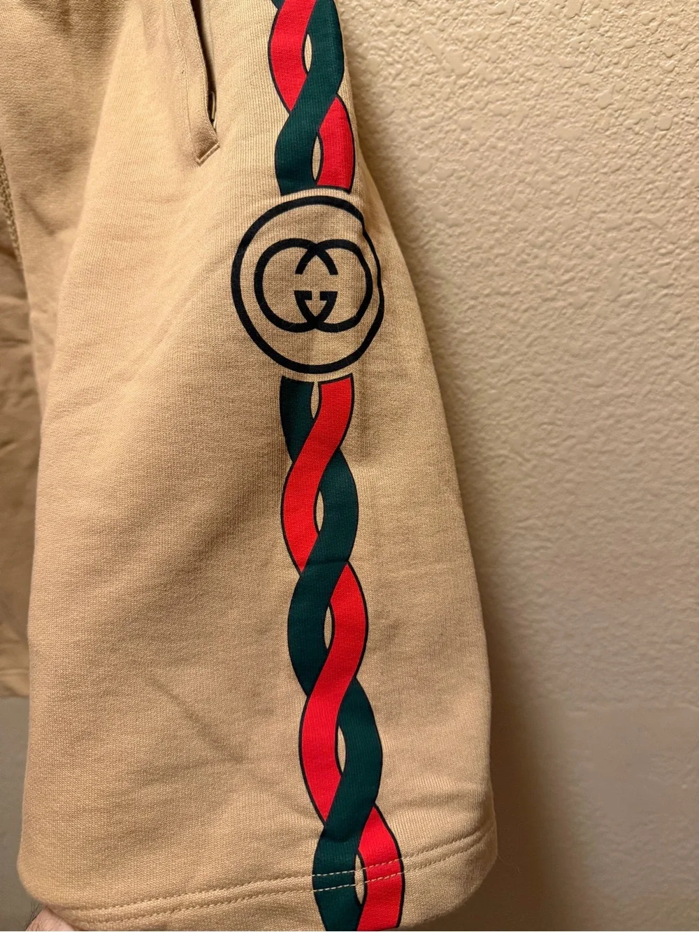 New Gucci GG Logo Shorts Tan Size XS Waist 28 - 32